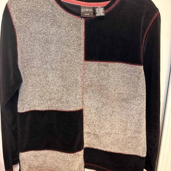 Erika Women’s  Sweater in Black and Gray Patchwork - Picture 1 of 4